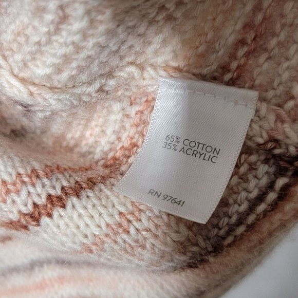 PureJill J. Jill Medium Cream Striped One Button Women's‎ Cardigan Sweater - Picture 5 of 5